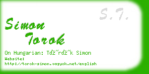 simon torok business card